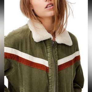Retro fleece bomber jacket